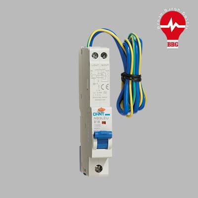 کلید محافظ جان ترکیبی (RCBO) دو پل 25آمپر-30 میلی آمپر برند چینت CHINT سری NB3LEU ترکیبی قدرت قطع 10