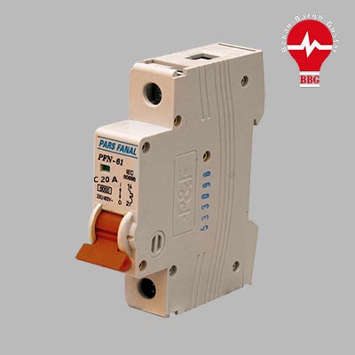 کلید مینیاتوری پارس فانال 1 پل 4 آمپر 6 کیلو آمپر PFN-61-C4