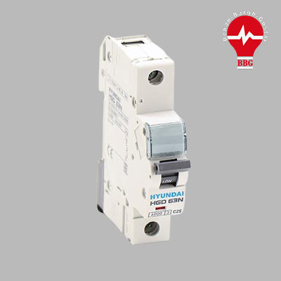 کلید مینیاتوری،تک پل،تک فاز 20 آمپر، 6 کیلو آمپر، HYUNDAI سری HGD 63N