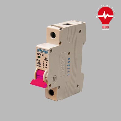 کلید مینیاتوری پارس فانال 1 پل 2 آمپر 6 کیلو آمپر PFN-61-C2