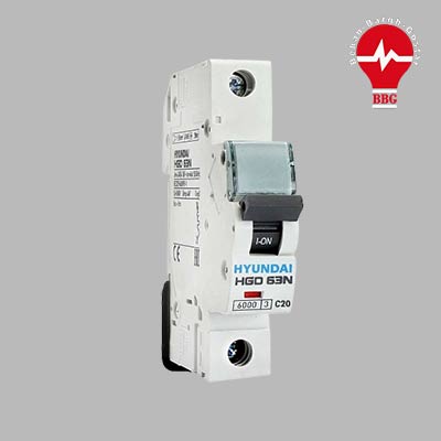 کلید مینیاتوری،تک پل،تک فاز ،50 آمپر،10 کیلو آمپر، HYUNDAI سری HGD 63H