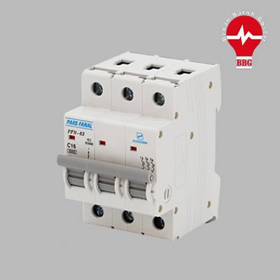 کلید مینیاتوری پارس فانال 3 پل 50 آمپر 6 کیلو آمپر PFN-63-C50