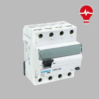 کلید محافظ جان (RCCB) مدل 30mA چهار پل 63A HRC برند HYUNDAI