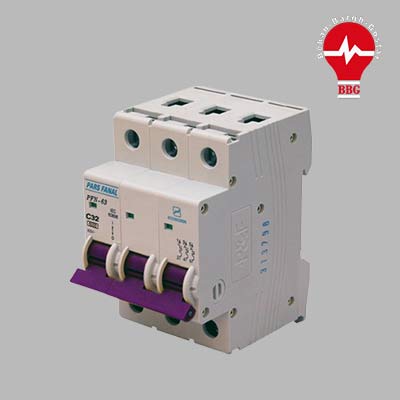 کلید مینیاتوری پارس فانال 3 پل 32 آمپر 6 کیلو آمپر PFN-63-C32