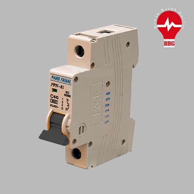 کلید مینیاتوری پارس فانال 1 پل 40 آمپر 6 کیلو آمپر PFN-61-C40