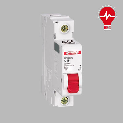 کلید مینیاتوری -تک پل-16 آمپر-6 کیلو آمپر HIMEL سری HDB3WN1C16