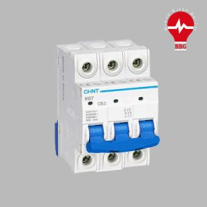 کلید مینیاتوری،سه پل،سه فاز 10 آمپر،6 کیلو آمپر، CHINT سری NB1-63/3P C10
